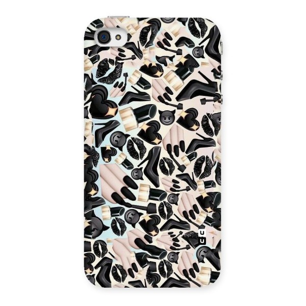 All Black Love Back Case for iPhone 4 4s