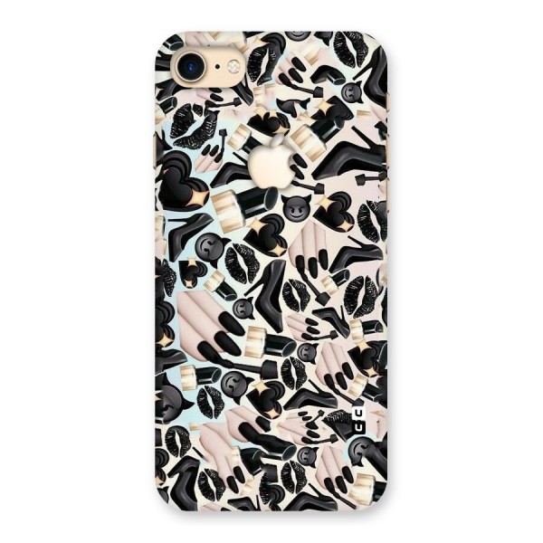 All Black Love Back Case for iPhone 7 Apple Cut