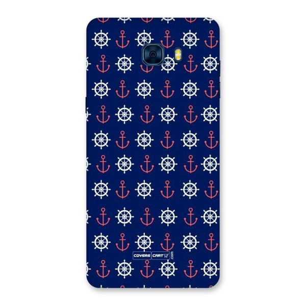 Anchor Pattern Blue Back Case for Galaxy C7 Pro