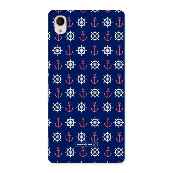 Anchor Pattern Blue Back Case for Xperia M4 Aqua