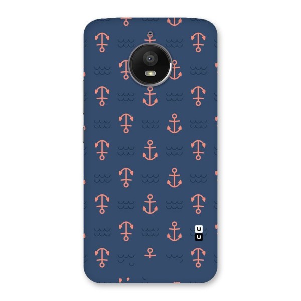 Anchor Sea Blue Back Case for Moto E4 Plus