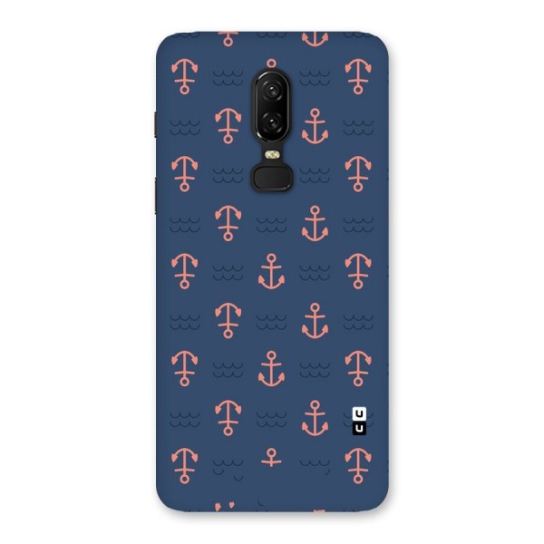 Anchor Sea Blue Back Case for OnePlus 6