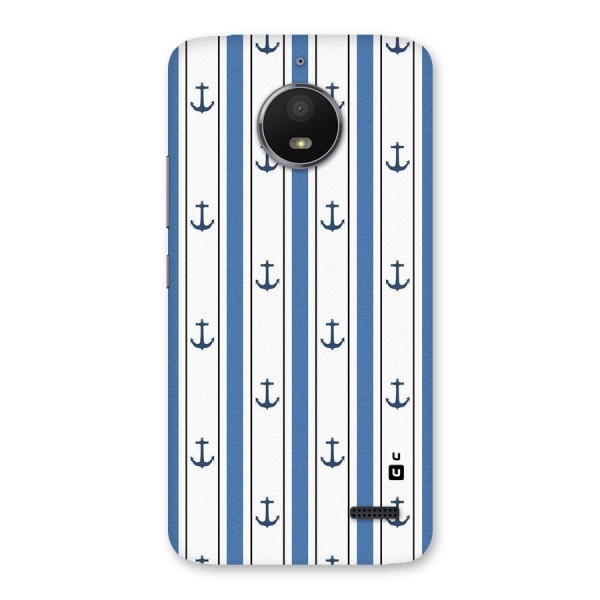 Anchor Stripe Lines Back Case for Moto E4