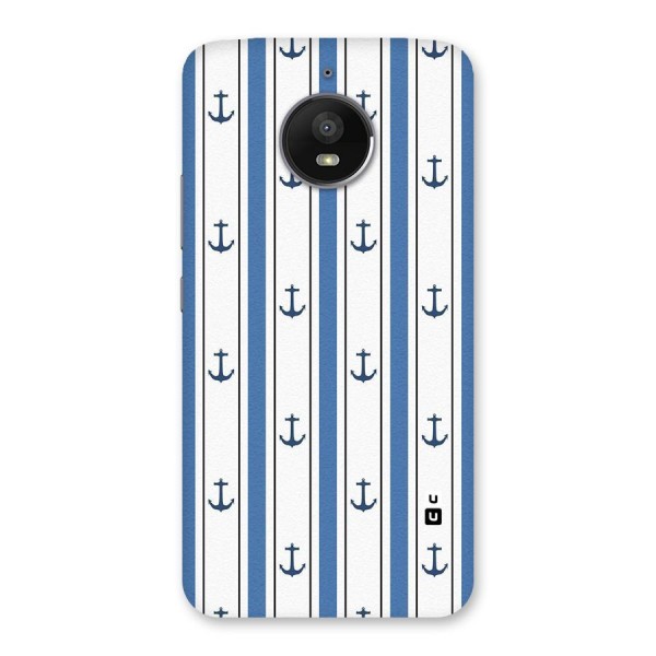 Anchor Stripe Lines Back Case for Moto E4 Plus