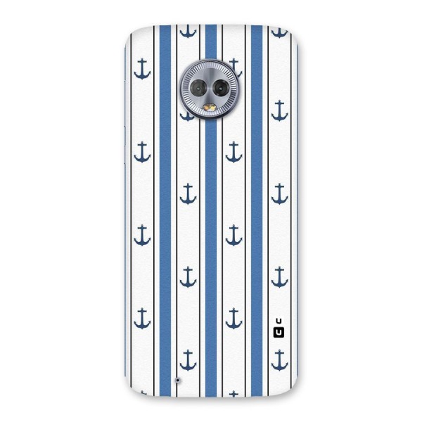 Anchor Stripe Lines Back Case for Moto G6