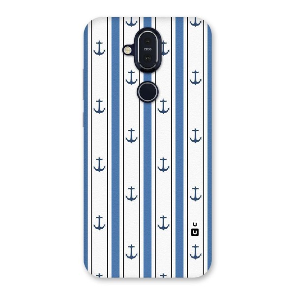 Anchor Stripe Lines Back Case for Nokia 8.1