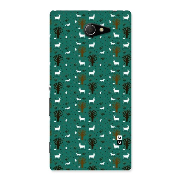 Animal Grass Pattern Back Case for Sony Xperia M2