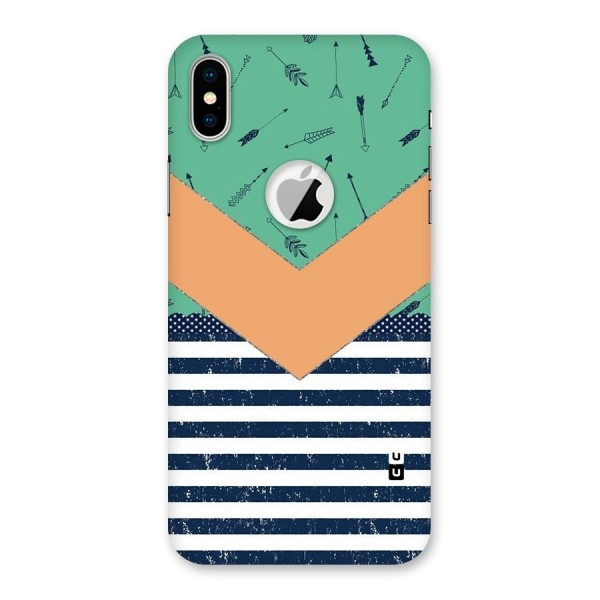 Arrows and Stripes Back Case for iPhone XS Logo Cut