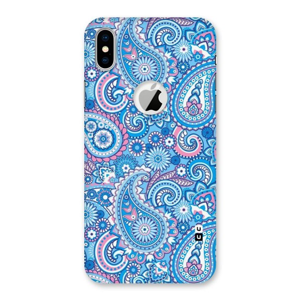 Artistic Blue Art Back Case for iPhone XS Logo Cut