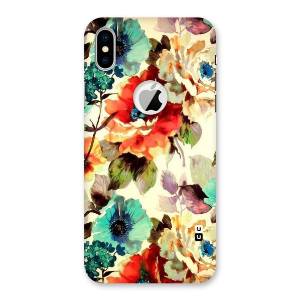 Artsy Bloom Flower Back Case for iPhone XS Logo Cut