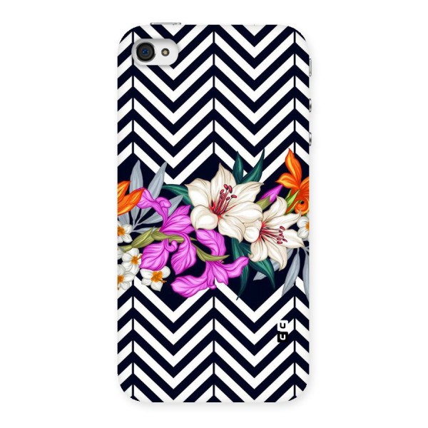 Artsy ZigZag Floral Back Case for iPhone 4 4s