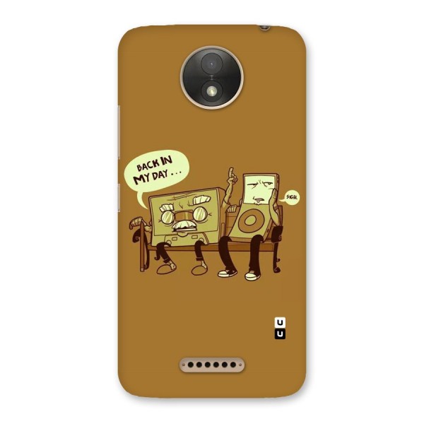 Back In Day Casette Back Case for Moto C Plus