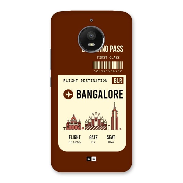 Bangalore Boarding Pass Back Case for Moto E4 Plus