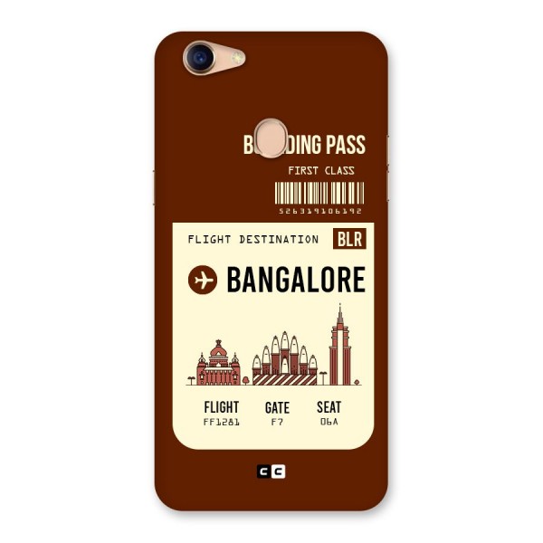 Bangalore Boarding Pass Back Case for Oppo F5