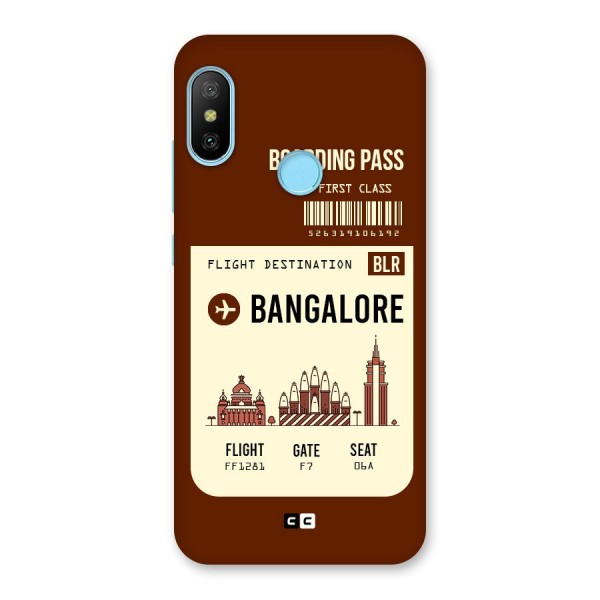 Bangalore Boarding Pass Back Case for Redmi 6 Pro