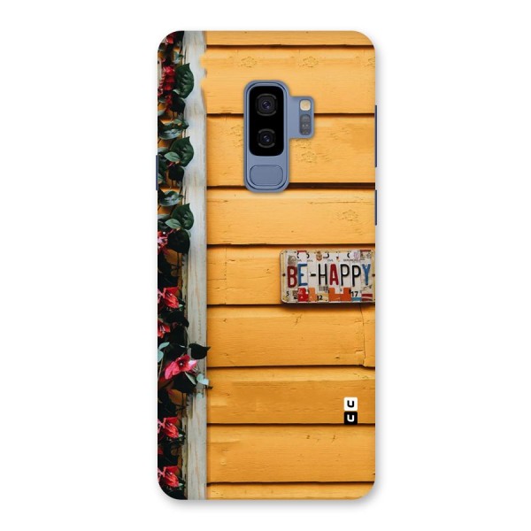 Be Happy Yellow Wall Back Case for Galaxy S9 Plus