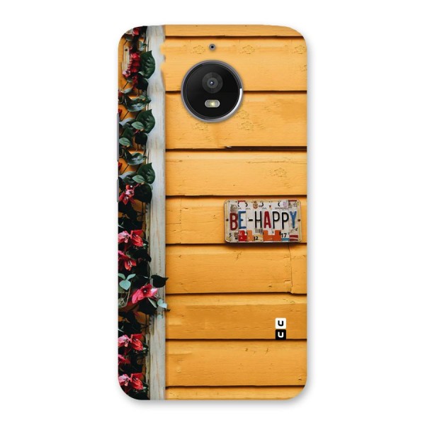 Be Happy Yellow Wall Back Case for Moto E4 Plus