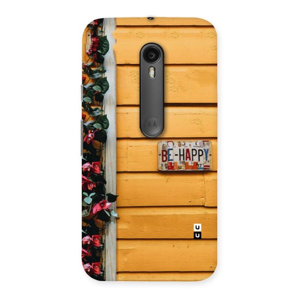 Be Happy Yellow Wall Back Case for Moto G3