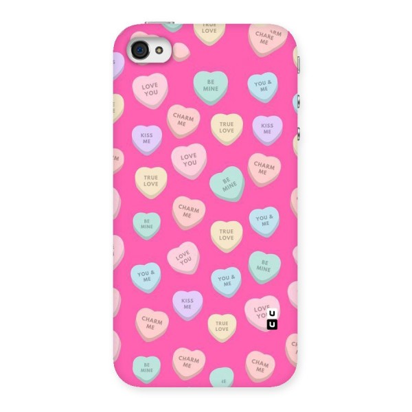 Be Mine Hearts Pattern Back Case for iPhone 4 4s