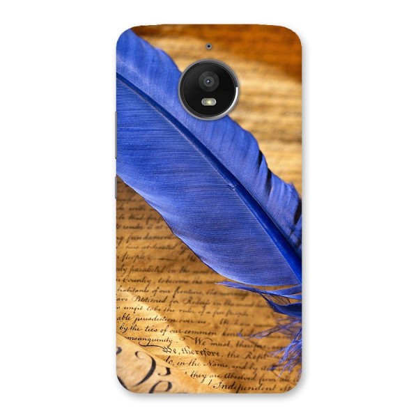 Beautiful Blue Feather Back Case for Moto E4 Plus