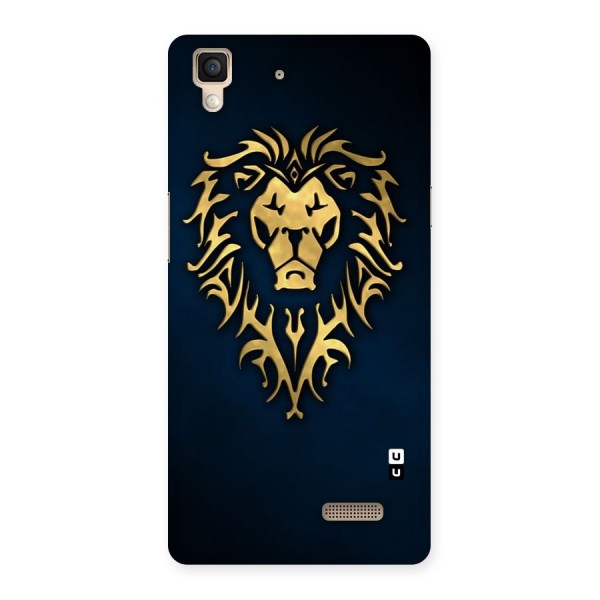 Beautiful Golden Lion Design Back Case for Oppo R7