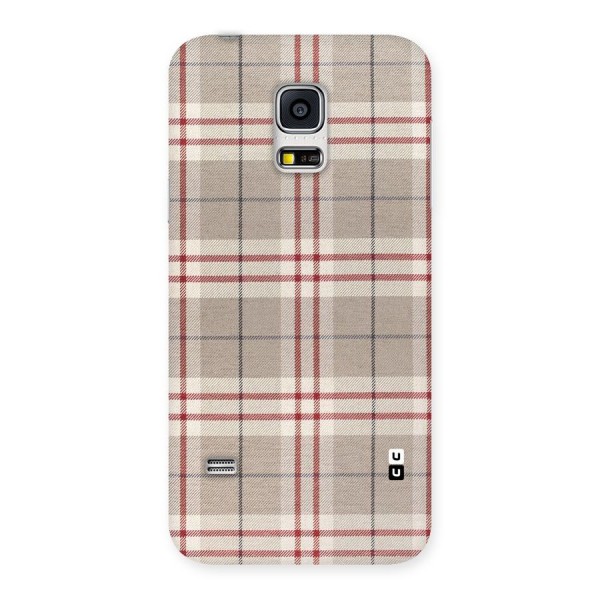 Beige Red Check Back Case for Galaxy S5 Mini