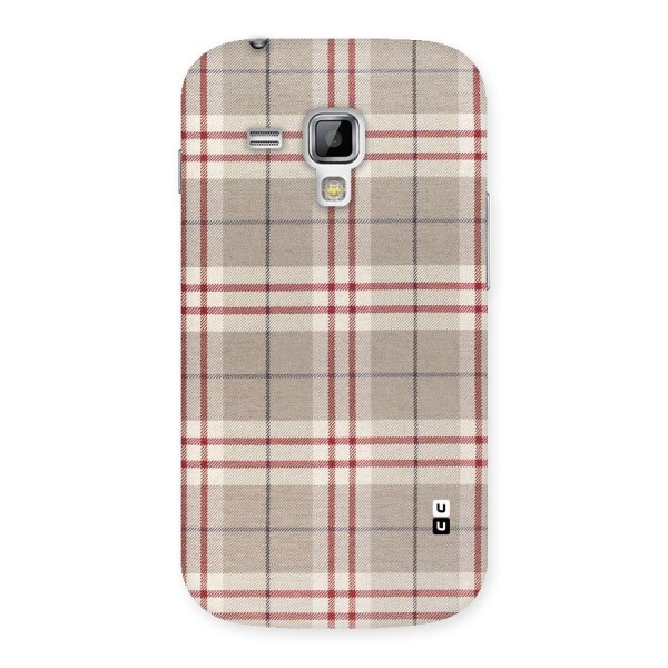 Beige Red Check Back Case for Galaxy S Duos