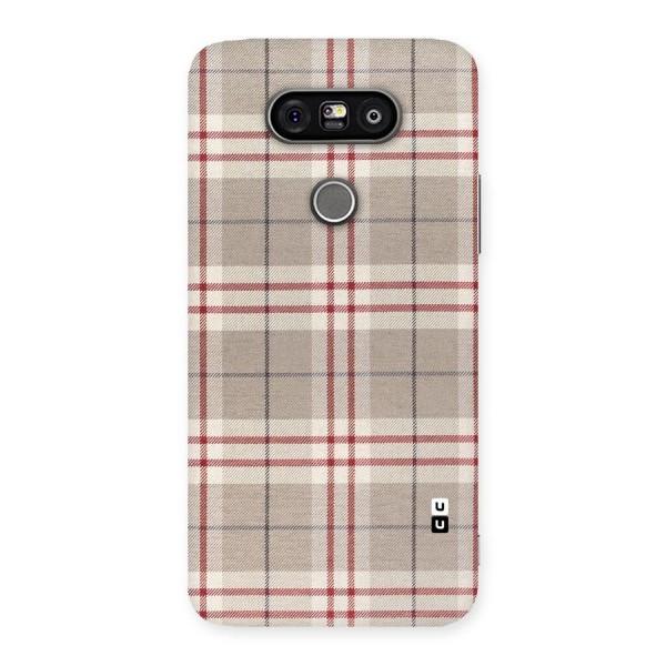 Beige Red Check Back Case for LG G5