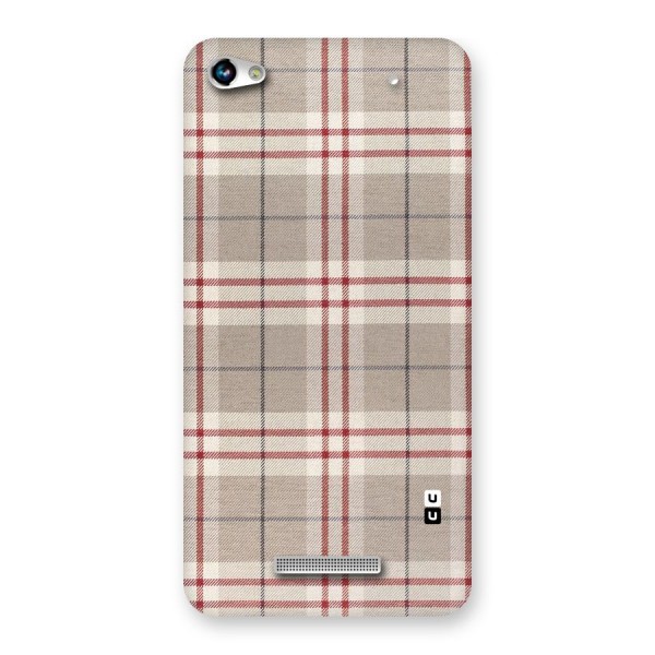 Beige Red Check Back Case for Micromax Hue 2