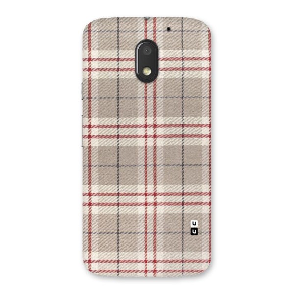 Beige Red Check Back Case for Moto E3 Power