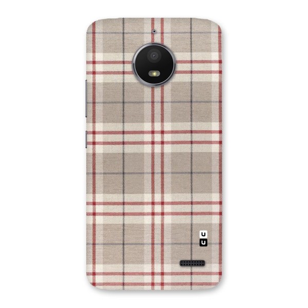 Beige Red Check Back Case for Moto E4