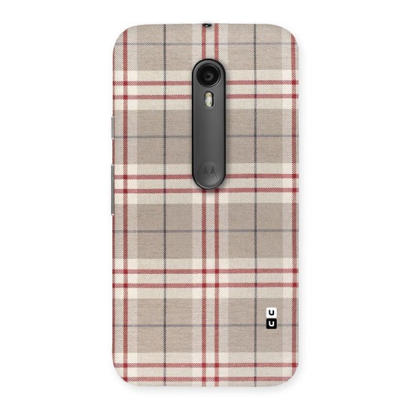 Beige Red Check Back Case for Moto G3