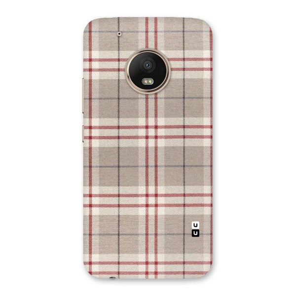 Beige Red Check Back Case for Moto G5 Plus