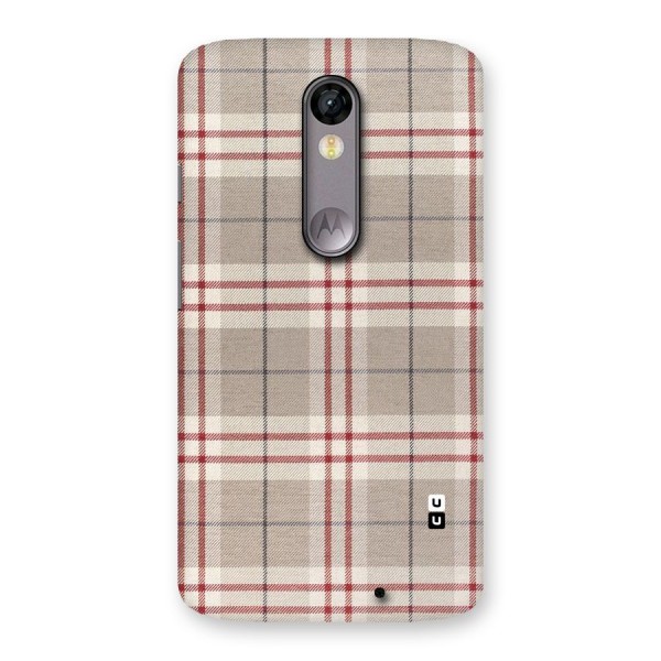 Beige Red Check Back Case for Moto X Force