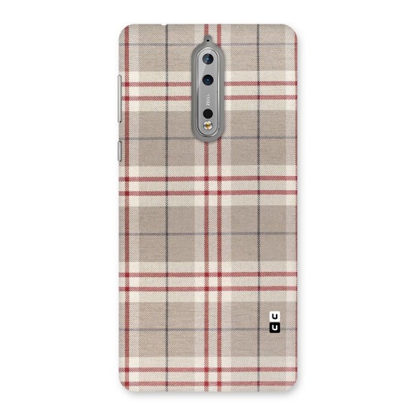 Beige Red Check Back Case for Nokia 8