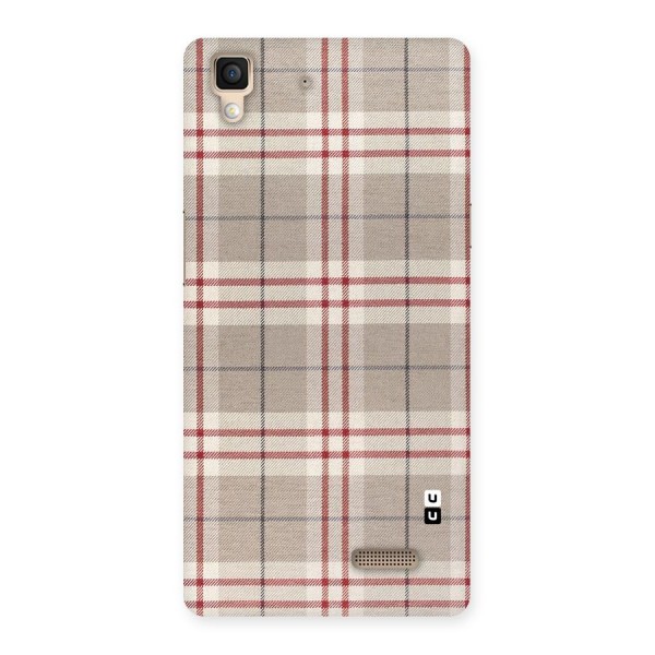 Beige Red Check Back Case for Oppo R7