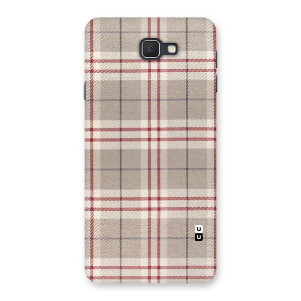 Beige Red Check Back Case for Samsung Galaxy J7 Prime