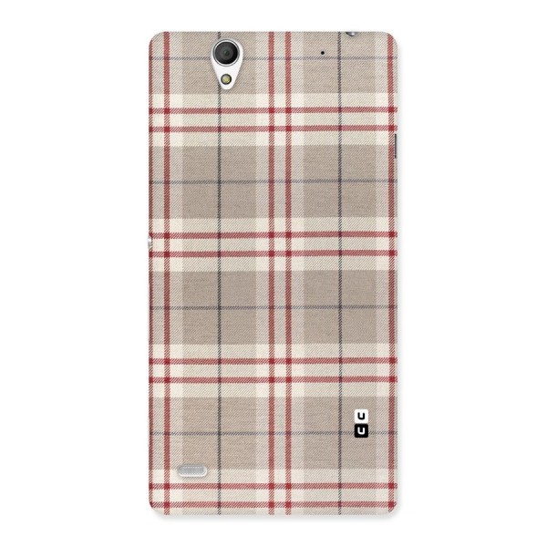 Beige Red Check Back Case for Sony Xperia C4