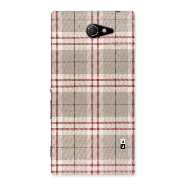 Beige Red Check Back Case for Sony Xperia M2