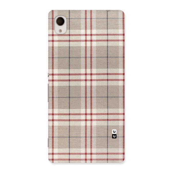 Beige Red Check Back Case for Sony Xperia M4