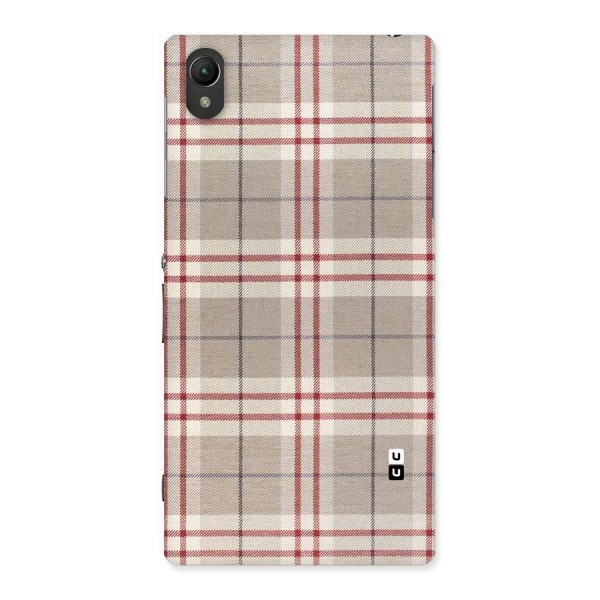 Beige Red Check Back Case for Sony Xperia Z1