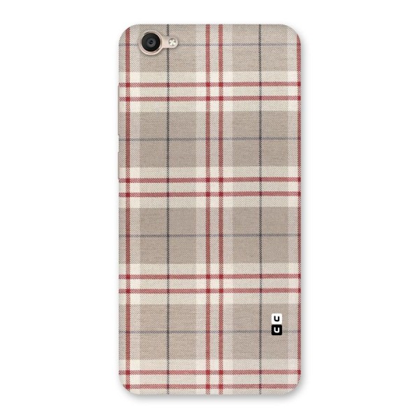 Beige Red Check Back Case for Vivo Y55s