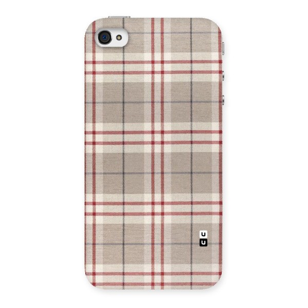 Beige Red Check Back Case for iPhone 4 4s