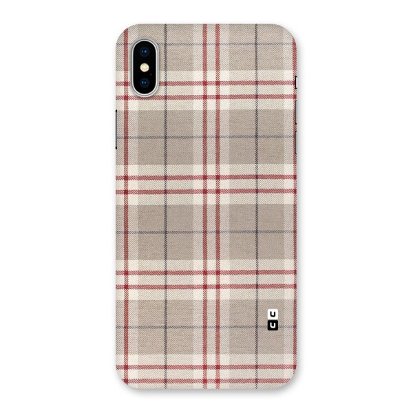 Beige Red Check Back Case for iPhone XS