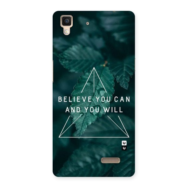 Believe You Can Motivation Back Case for Oppo R7