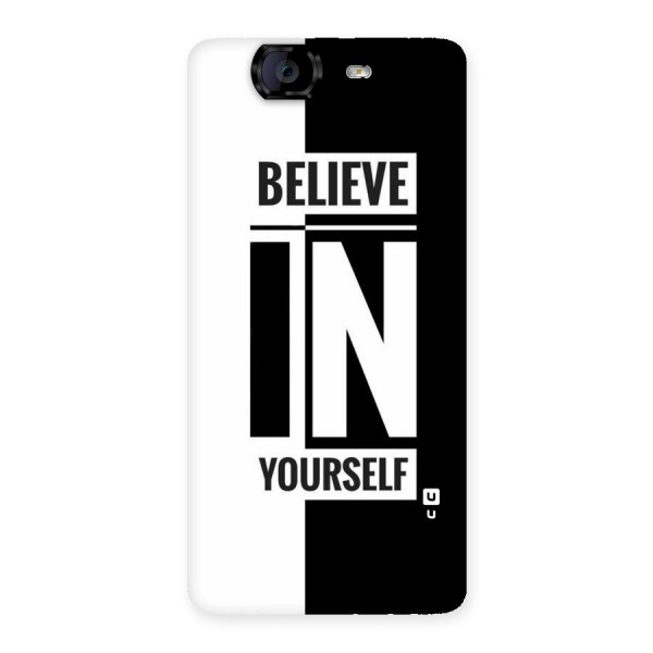 Believe Yourself Black Back Case for Canvas Knight A350