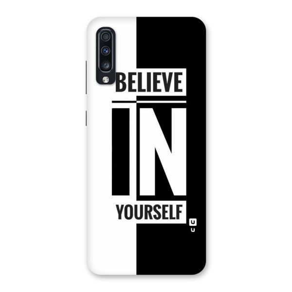 Believe Yourself Black Back Case for Galaxy A70