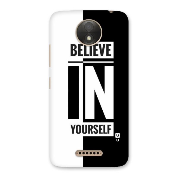 Believe Yourself Black Back Case for Moto C Plus