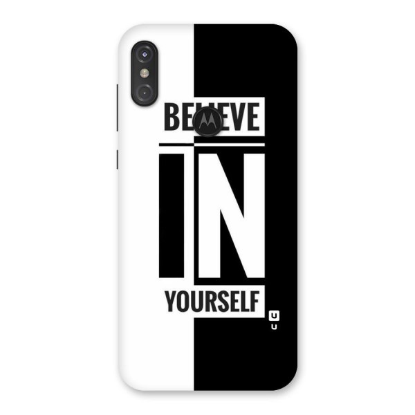 Believe Yourself Black Back Case for Motorola One Power