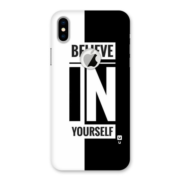 Believe Yourself Black Back Case for iPhone XS Logo Cut